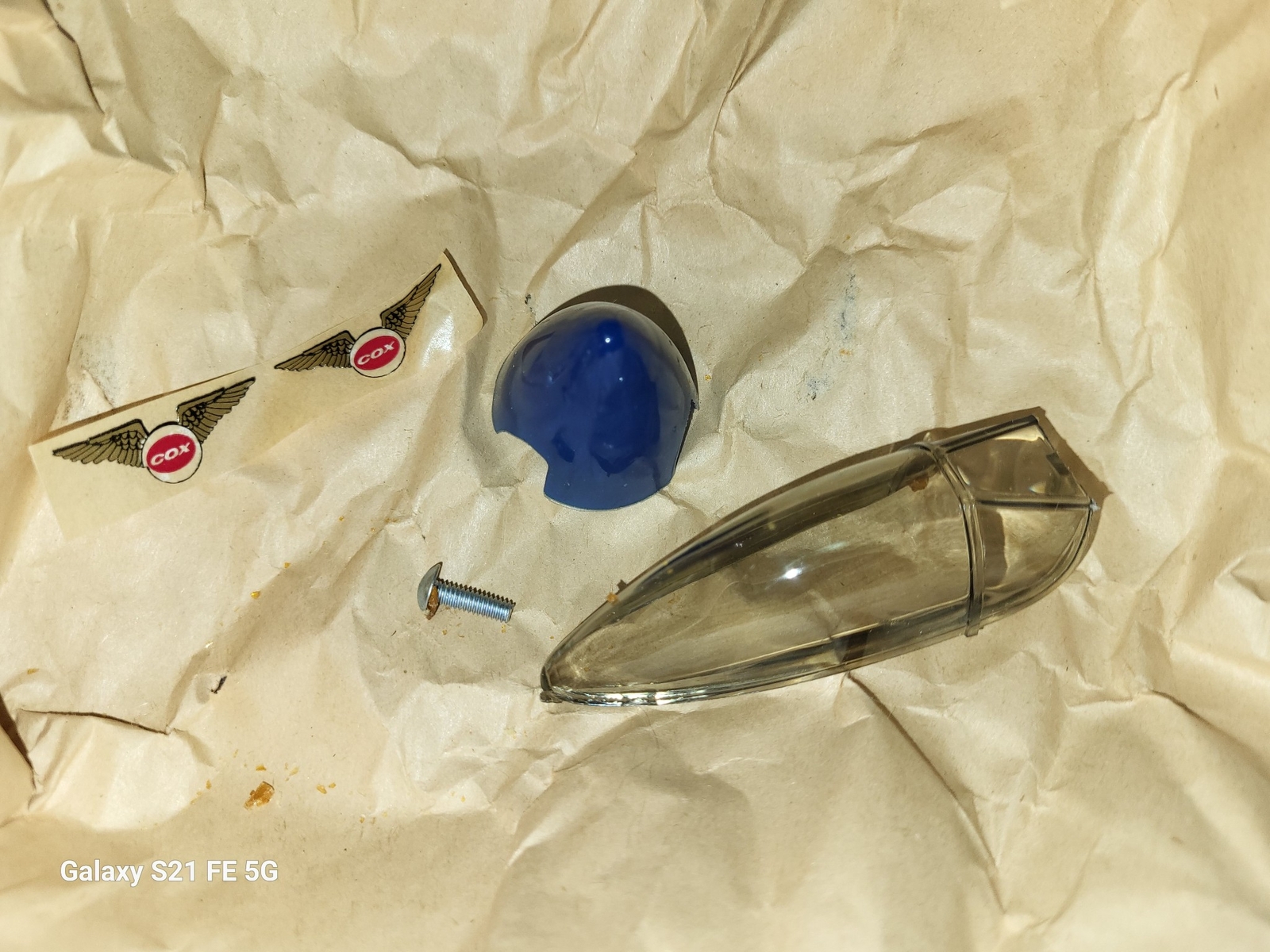 NOS Cox Miss America P-51 RC Airplane Parts in box Canopy Spinner Screw