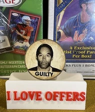 OJ SIMPSON VINTAGE RARE POG SLAMMER NOT GUILTY DOUBLE SIDED ANTIQUE HEAVY CSTORE