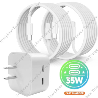 35W USB-C Dual Port Fast Charger Cube PD Adapter For iPhone 14/13/12/11 Pro iPad