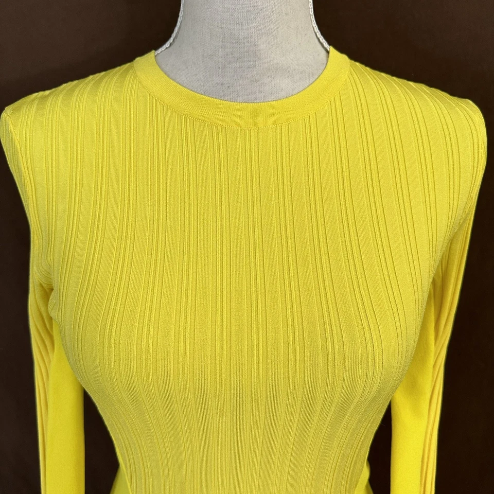 Esteban Cortazar 抽象黄色毛衣 尺寸 4 us 36 It 全新 女式 — 第 3/4 张图片