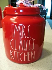 Rae Dunn Artisan Collection by Magenta Christmas Mrs. Claus's Kitchen Cookie jar