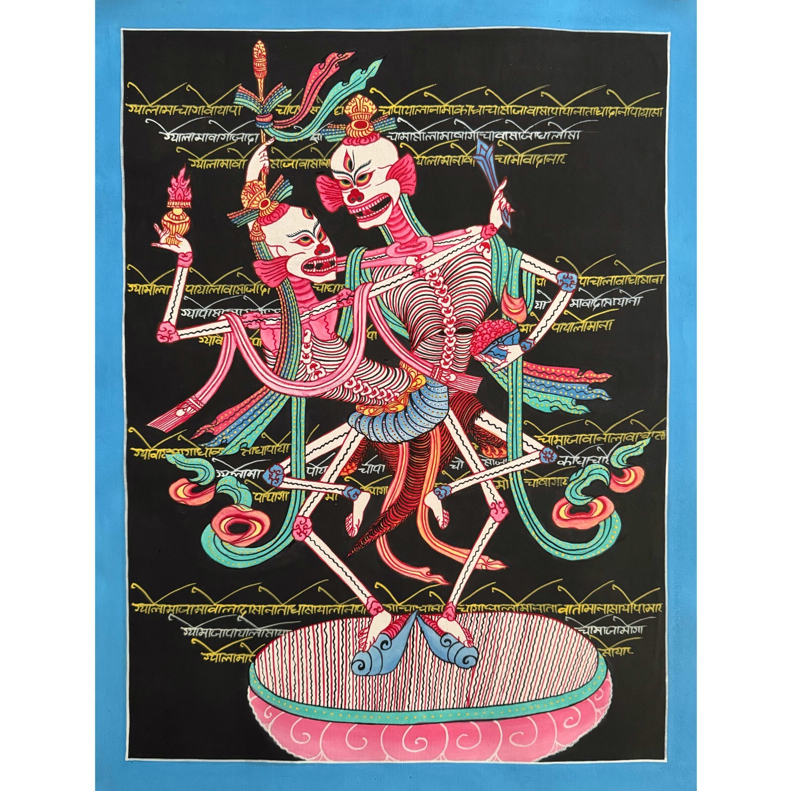 Chitipati Thangka – Guardians of Impermanence and Sacred Transformation