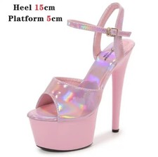 ??Pole Dance Platform Heels - 15, 17, 20cm - Strip Tease Holographic Stiletto??