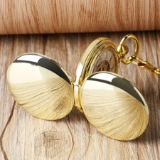 Double Hunter Mechanical Pocket Watch Gold Skeleton Dial with Chain  for Men