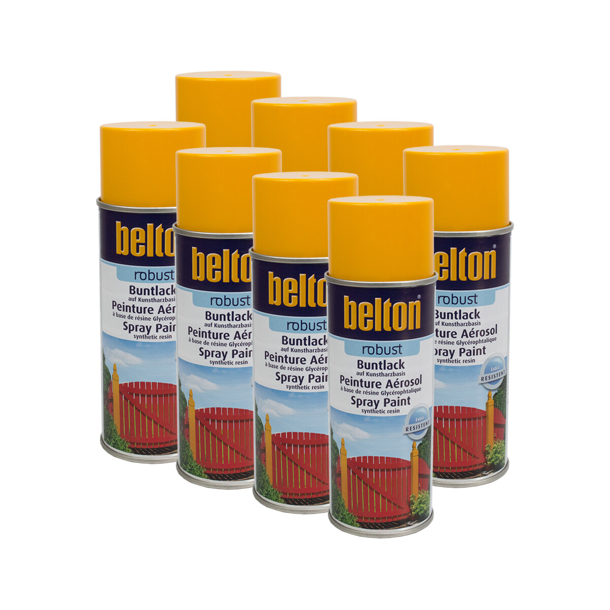 KWASNY 2x 324 200 BELTON SPECTRAL Lackspray, Farbe RAL 1016 Schwefelgelb, Hochglanz, 400 Ml Dose