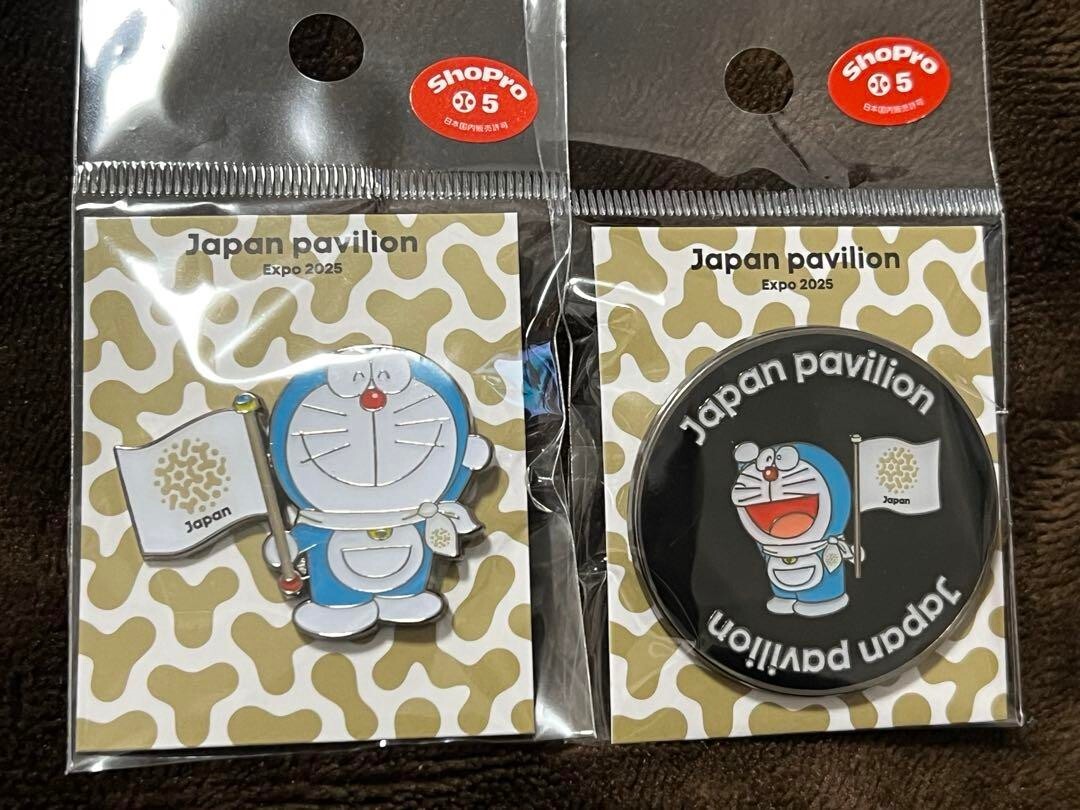 EXPO2025 Doraemon pin badge 2 types set Osaka Kansai Expo