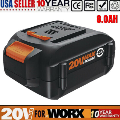 For WORX 20V 8.0AH MAX Extend Lithium-Ion Battery WA3525 WA3575 WA3520 TOOL Kit