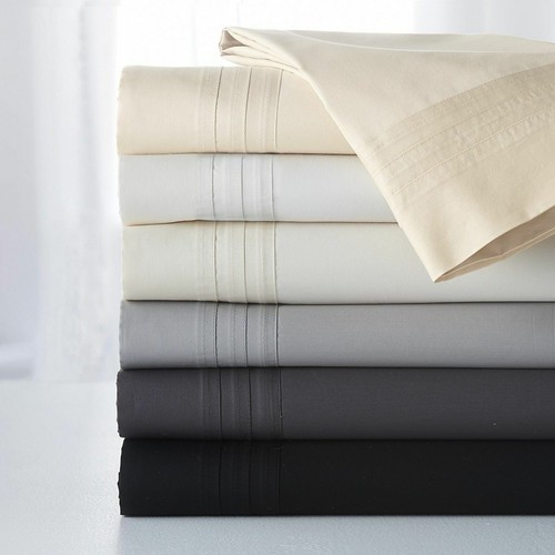 DONNA KARAN 3 PLEAT SUPIMA CHARCOAL STANDARD PILLOWCASES NIP $125