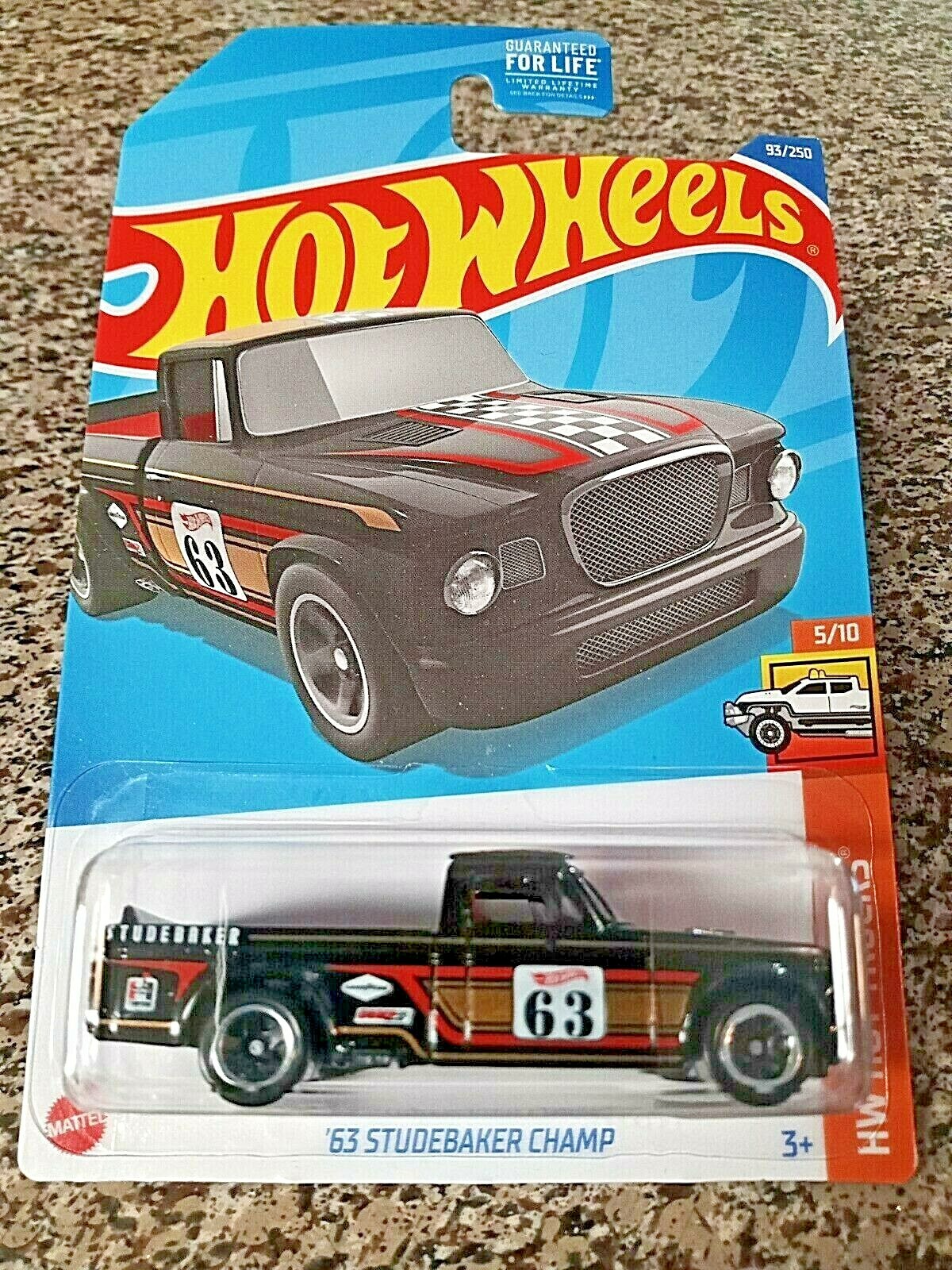 2022 Hot Wheels '63 Studebaker Champ #93/250 HW Hot Trucks #5/10 BLACK