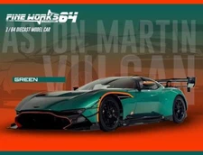 Fine Works 1/64 Aston Martin Vulcan Diecast Models Toys Car Opening Hood Gifts