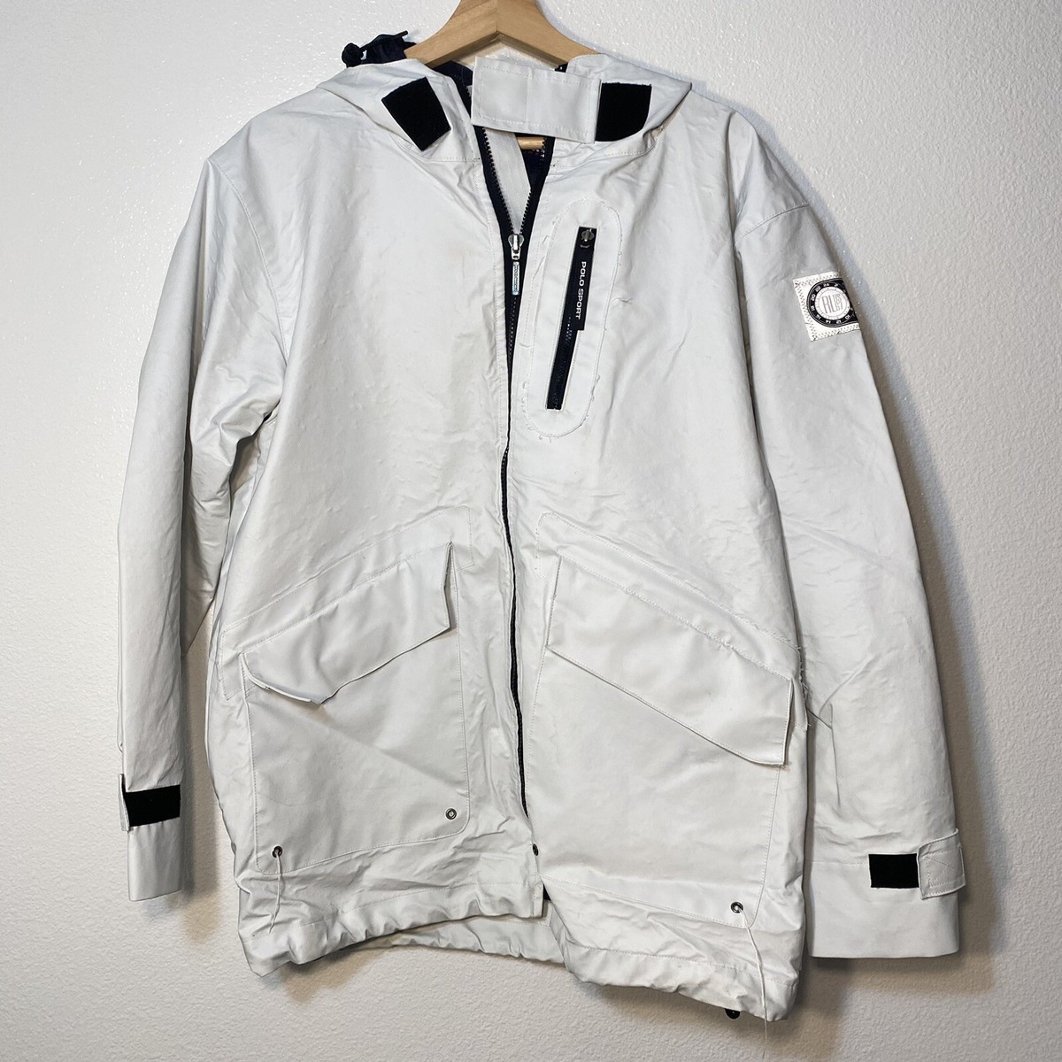Polo Sport Ralph Lauren RL US 67 White Rain Water Repellent Coat 