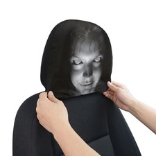 2Pcs Halloween Horror Face Printing Car Headrest Covers Universal Elastic Car Se