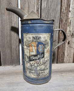 Maytag Vintage Fuel Mixing Can Multi-Motor Advertising Tin Blue/White Oil