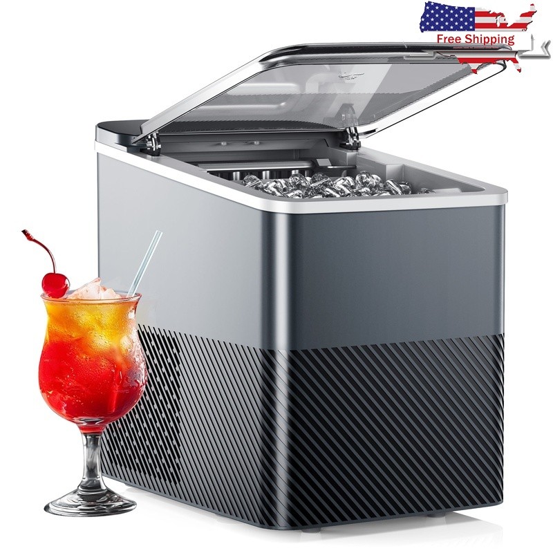 Portable Self-Cleaning Ice Maker 26.5Lbs Daily Quiet Countertop Machine-image