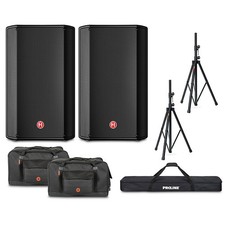 Harbinger VARI V1112 12" Powered Speakers Package With Bags and Stands