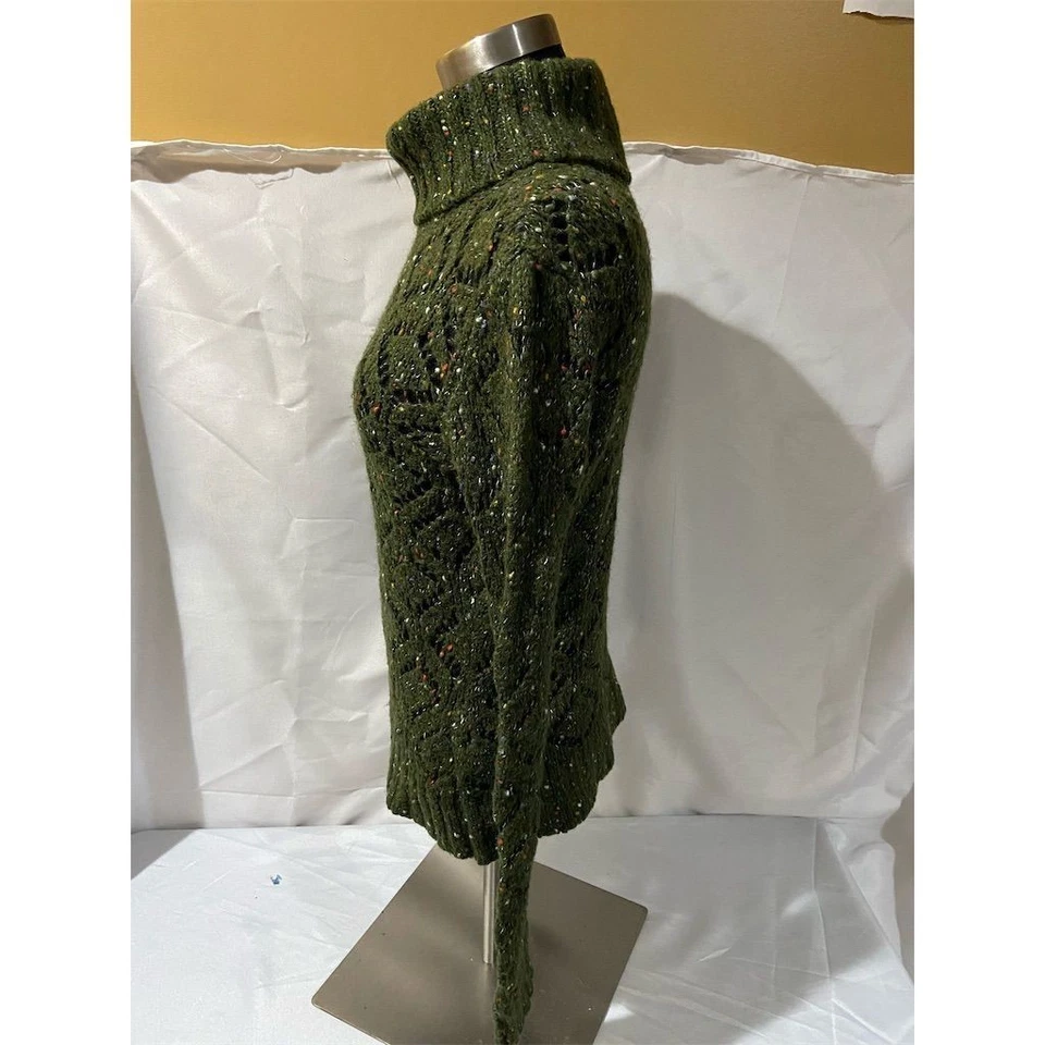 Dolce & Gabbana Women's L Green Cable Knit Turtleneck Sweater Vintage - Image 2 of 4