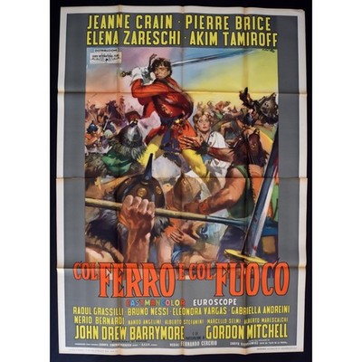 Werbeplakat Col Eisen E Feuer Jeanne Crain Pierre Brice Drew Weit Verstreut A284