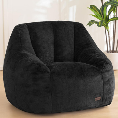 Bean Bag Chair, Comfy Bean Bag Sofa with Back Support, Faux Fur Bean Bag Chair f