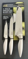 Thyme & Table Speckled Knife Set with Protective Sheaths (3 Piece Set)