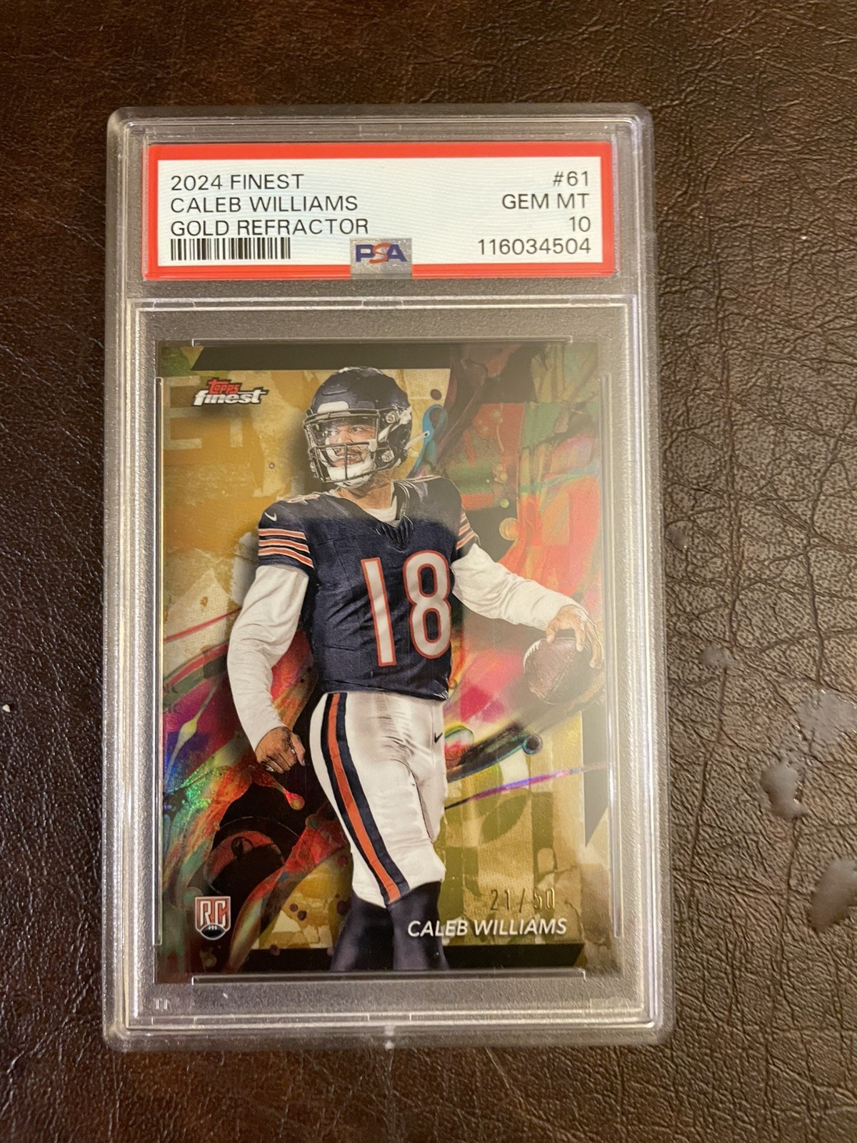 2024 Topps Finest Gold Refractor Caleb Williams #61 /50  PSA 10!!