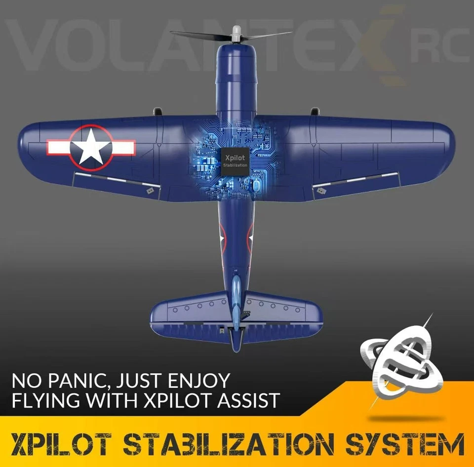 VOLANTEX F4U RC Plane 2.4G 4CH Remote Control Warbird Stunt Glider RTF Beginner - Image 4 of 4