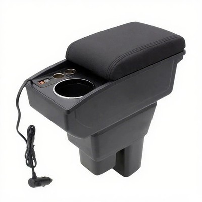 Armrest Box For HONDA FIT JAZZ 2009-2013 With 2 USB Ports & Cigarette Lighter
