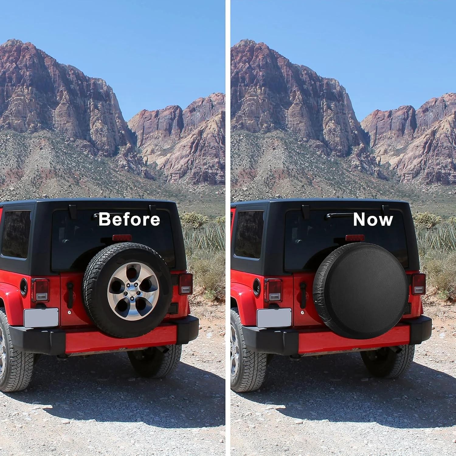 15inch PVC Thickening Leather Spare Tire Wheel Cover with Non-scratch Backing