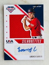 2020 Panini Stars and Stripes Lorenzo Carrier Auto/Patch 84/199 USA PITT