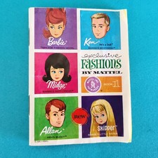 Vintage 1960S BARBIE EXCLUSIVE FASHIONS BY MATTEL BOOK 1 Great Graphics 36 Pages