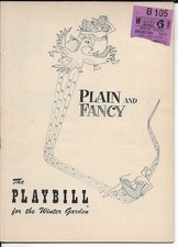 Barbara Cook  "Plain And Fancy"  Playbill  1955  Broadway   TICKET STUB