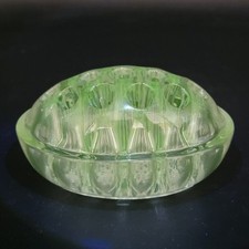 HTF Antique Flower Frog Manganese 13 Hole Glass Oval Pat'd April 11,1916 GLOWS