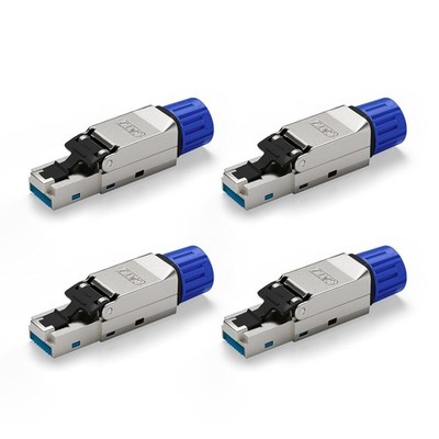 VCELINK RJ45 Stecker Werkzeuglos für Verlegekabel Cat7 Cat6A Netzwerkstecker 