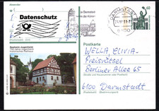 W688# Bund Bildpostkarte v4/62 Seeheim-Jugenheim von 02.91, DARMSTADT 24.12.1991