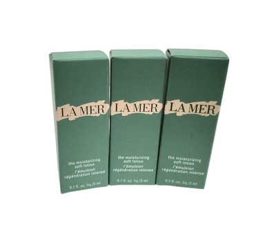 3X La Mer The Moisturizing Soft Lotion 0.1oz/3ml Each.  New In Box