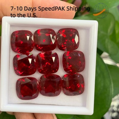 Lab-grown Ruby 0.5-10ct Cushion Cut AGL VVS1 Loose Gemstone for Jewelry DIY