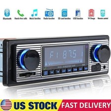 Bluetooth Vintage Car Fm Radio Mp3 Player Usb Classic Stereo Audio Receiver Aux
