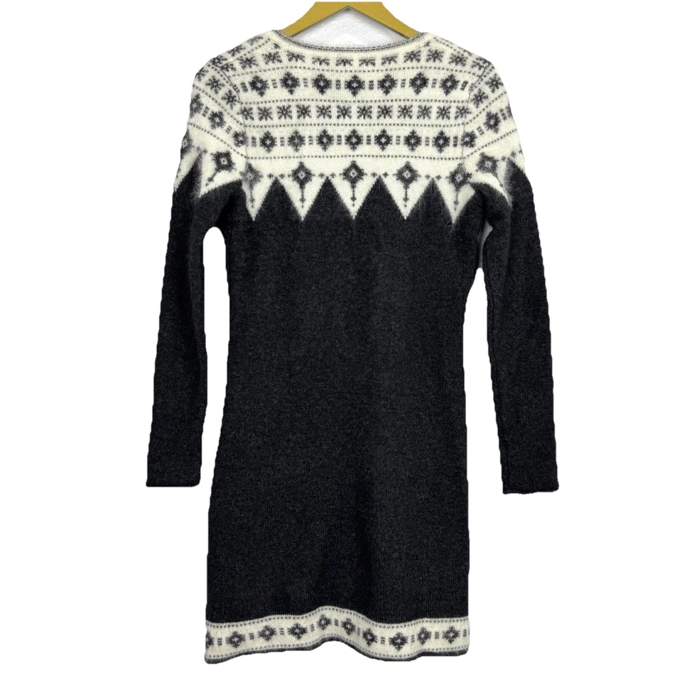 Vintage Moda Angora Wool Nordic Sweater Tunic Dress Size S Grunge Goth Y2K 90s - Image 2 of 4