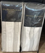 Donna Karan Home King Pillow Sham (2) Silver Tidal Collection Two Tone Pleated