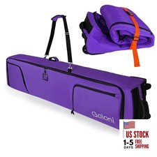 Ski Bag with Wheels,Padded Snowboard Bag for Air Travel,600D 175cm Purple