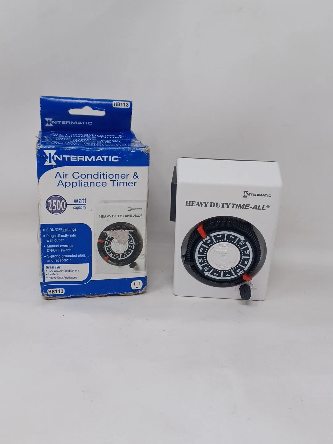 1 INTERMATIC HB113 Plug-In Timer, 24 hr, White 20XE85