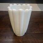 Vintage Fostoria Celestial Asymmetrical Milk Glass Vase Mid Century Elegance