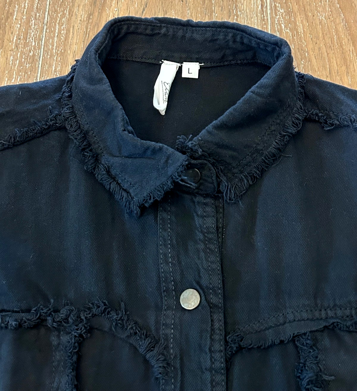 ELAN Dawn All You Need Is Love Utility Style Shacket - SZ L BLACK NWOT