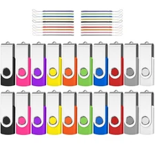 Bulk Flash Drives 4GB 20 Pack USB2.0 Swivel Bulk Thumb Drives Memory Stick US...