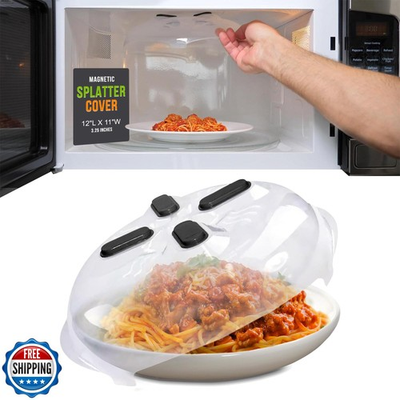 #ad HOVER COVER Magnetic Splatter Cover 12 Inch Clear BPA Free Food $34.99