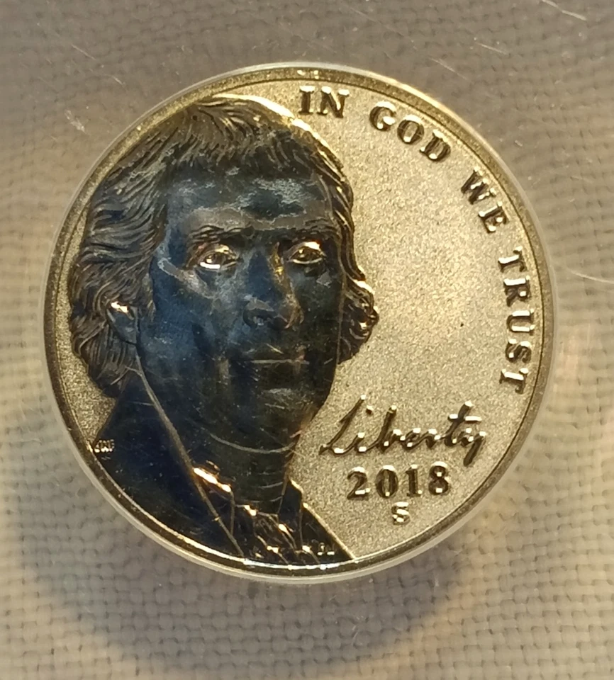 2018 S Silver RP70-DCAM Jefferson Nickel - 50th Anniversary - Day One 1st strike - Image 2 of 4