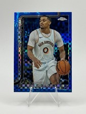 Keldon Johnson 2025-26 Topps Chrome Blue X-Fractor SP #220 San Antonio Spurs