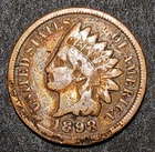 1898 Indian Head Penny Antique U.S.A. One Cent Coin