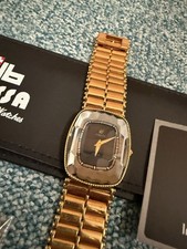 Schweizer Herrenuhr Markenuhr Jowissa Facet refl.Sonnenschliff vergoldet