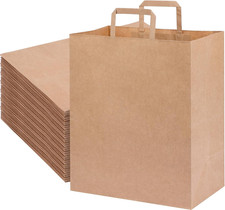120Pcs Paper Grocery Bags 12X7X14In Brown Large Kraft Paper Bags with Handles Bu