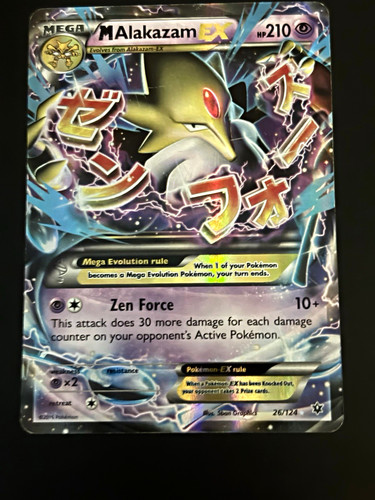 Pokemon TCG M Alakazam EX 26/124 Fates Collide Ultra Rare Holo 210 HP ENG
